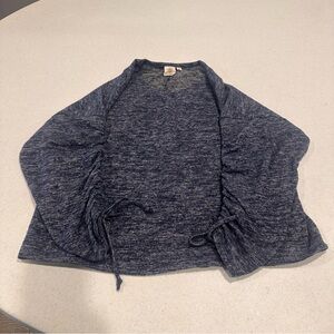 Women’s Alkamy Blue Cozy Gathered Sleeve Sweater Knit Pullover Size Small